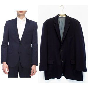 $543 HUGO BOSS USA Men's Wool Black Blazer 42 SMALL Coat Notched Single Breasted